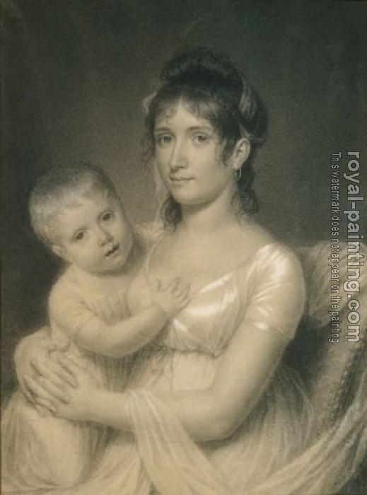 John Vanderlyn : Mrs. Daniel Strobel, Jr. (Anna Church Strobel) and Her Son, George